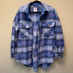Blue and Pink Plaid Shacket